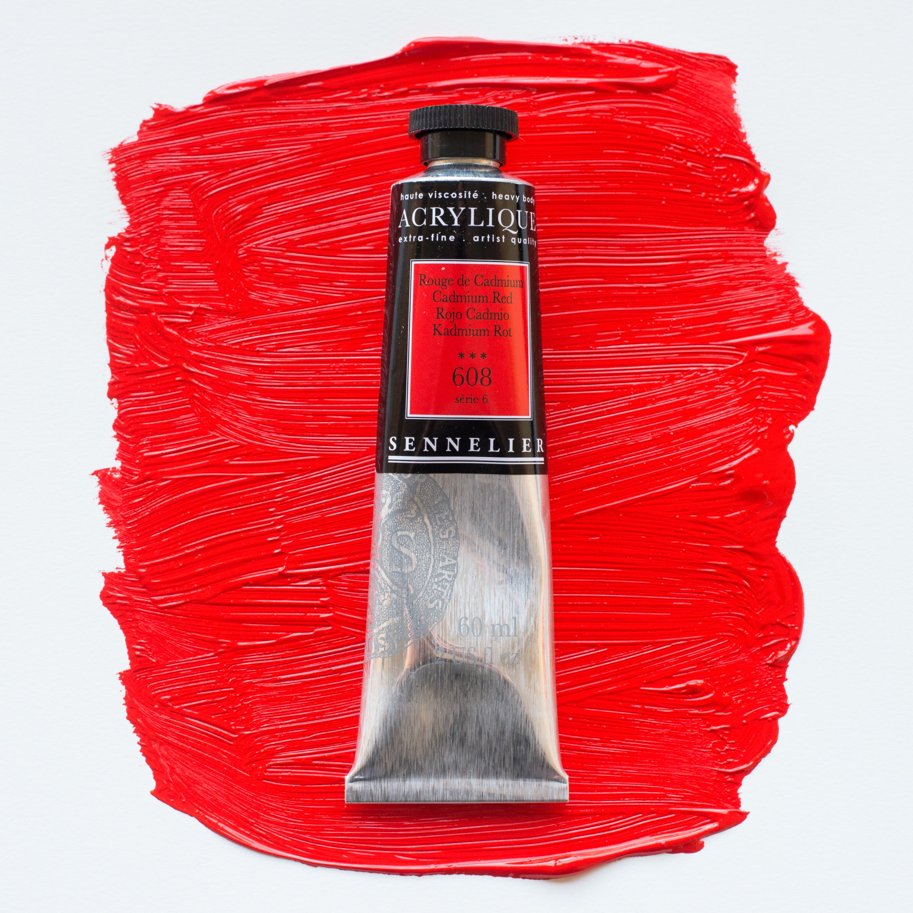 Sennelier Extra-Fine Artists' Acrylic Color, 60ml Tube, Cadmium Red S6