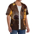 thumbnail image 4 of Fotbe Sunset Sunflower Cow print Short Sleeve Button Down Shirts for Men Casual Summer Beach Wrinkle Free Shirt-Medium, 4 of 7
