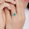 thumbnail image 4 of ANGARA Natural Pear-Shaped Emerald Halo Engagement Ring in 14K White Gold for Women (Size-7x5mm) | May Birthstone, Birthday, Anniversary, Jewelry Gift for Women | Natural Emerald Ring, 4 of 11