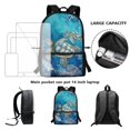 thumbnail image 3 of ZUXONGSY Turtle Coral Print Kids Backpack Set of 3, 17 in School Bookbag with Insulated Lunch Box Pencil Case Lightweight Student Bookbag for Girls and Boys, 3 of 6