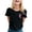 Black, variant on Womens Tops Summer Feather Print Round Neck Short Sleeve Stylish Loose Fit Casual T Shirts Daily-Wear,Green,S