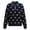 Black, variant on Polka Dot Sweaters For Women Denim Patchwork Button Lapel Knit Long Sleeve Pullover Casual Outwear Tops