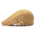 thumbnail image 4 of Byfri Men's Cotton Flat Cap Khaki Adjustable Newsboy Hat Breathable Beret-Style for Golf Driving Travel, 4 of 7