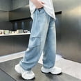 thumbnail image 5 of Shadoumai Boys Straight Leg Stretch Denim Pants, Elastic Waist Pocket Layout, Comfortable Casual Daily Cut for Daily Wear, Wearable Bottoms, 5 of 6