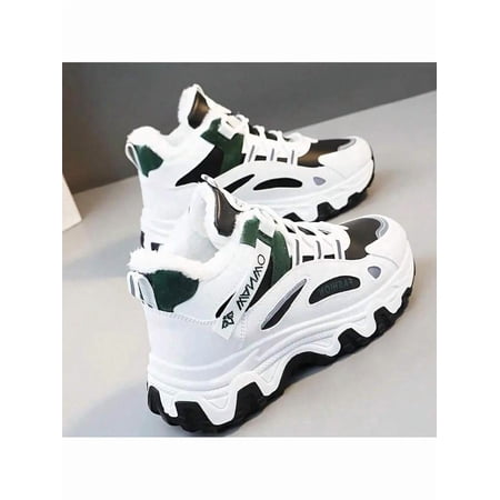 Women Outdoor Comfortable Thick-Soled Fleece-Lined Athletic Walking Shoes