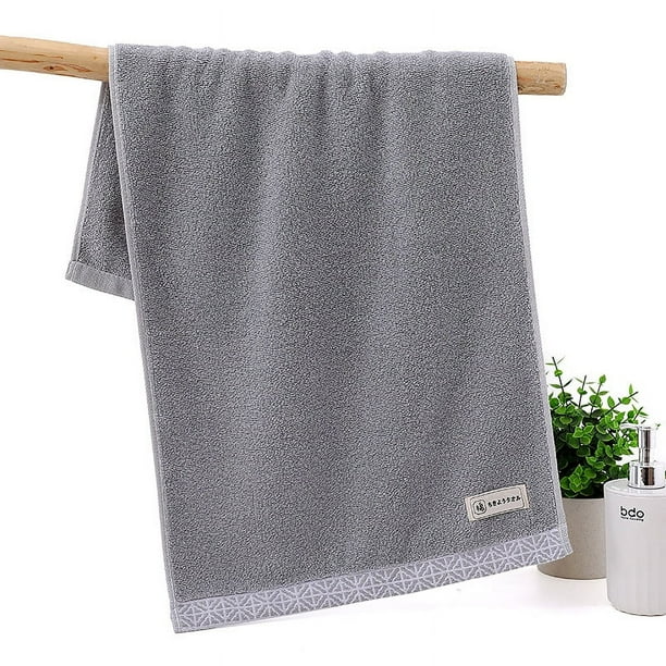 Zhuge 3 toallas de baño de algodón puro, suaves y muy absorbentes, ideales para ducha, piscina, spa y gimnasio. Uso diario: 34 x 75 cm (gris).