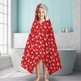 thumbnail image 6 of Red Christmas Tree Pattern Hooded Bath Towel，60"x35" for Ages 3 To 12 Kids, Quick Dry Lightweight Soft Microfiber Hood Beach Towel Cover Up for Kids, 6 of 7
