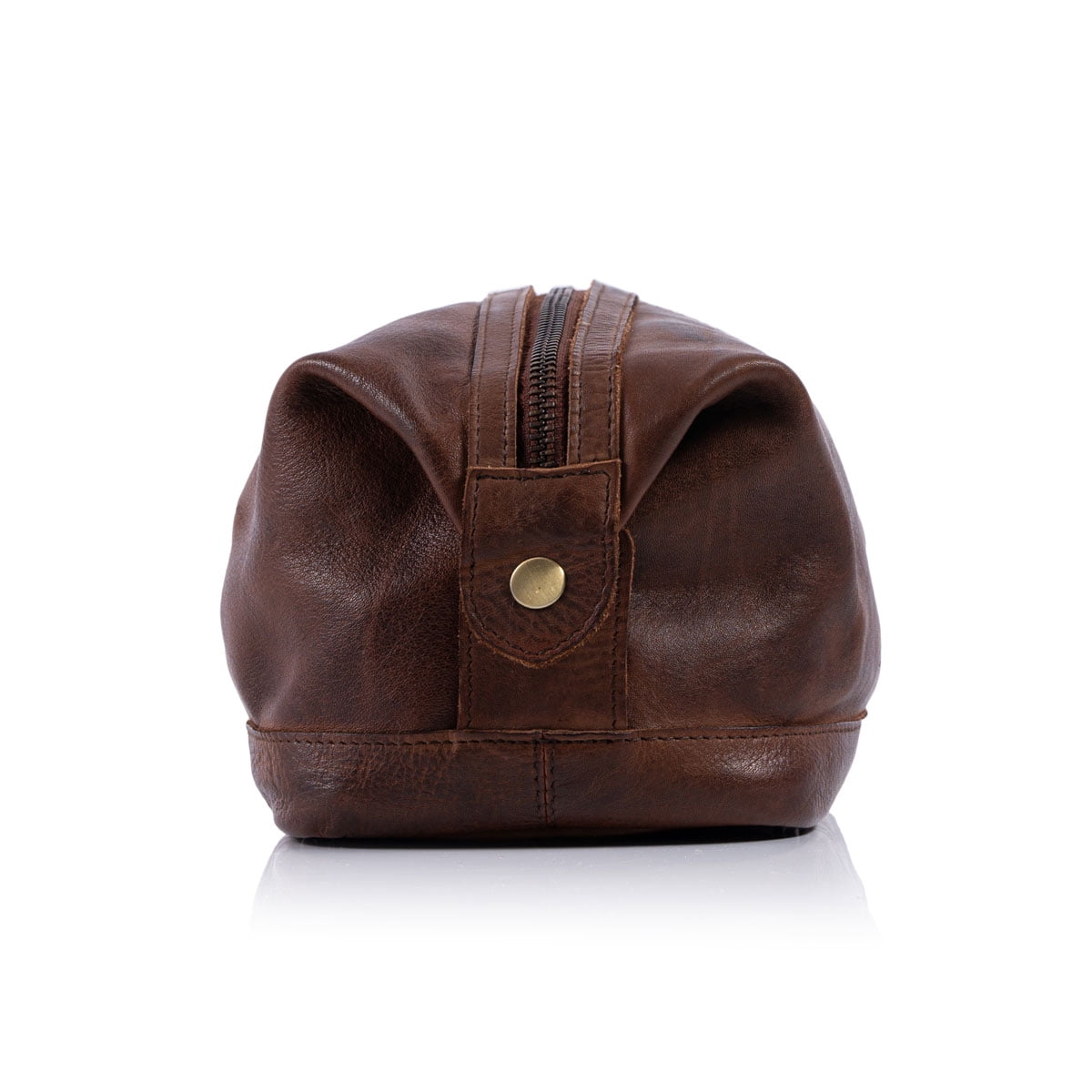 KomalC Genuine Unisex Vintage Vanity Dopp Kit - Travel Toiletry Bag Shaving for Men and Women (Brown)