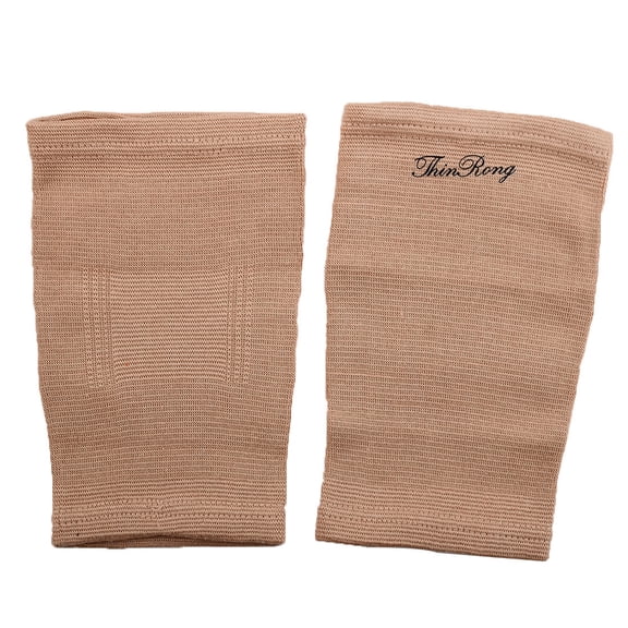 1 Pair Knee Brace Elastic Fabric Khaki Knee Compression Sleeve for Running