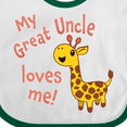 thumbnail image 4 of Inktastic My Great Uncle Loves Me Cute Giraffe Boys or Girls Baby Bib, 4 of 4