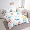 thumbnail image 3 of Homewish Cartoon Helicopter Print Twin Bedding Sets 7-Piece, Dreamy Stars Galaxy Bedding Comforter Set, Teens Kids Boys Girls Reversible Sheet Sets, Ultra Soft Bedroom Decor, 3 of 7