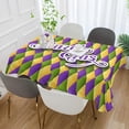 thumbnail image 5 of SKYSONIC Mardi Gras Tablecloth Waterproof Washable Polyester Square Table Cover Durable Tablecloth for Kitchen Dining Table Party Decor (60 X 90 Inch), 5 of 7
