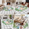 thumbnail image 5 of 8x10 Area Rugs for Living Room, Easter Non Slip Area Rugs for Kitchen Bedroom Entryway, Spring Colorful Eggs Flower Leaf Grey Plaid Checkered Washable Carpet Runner Rug Floor Mats for Bedroom, 5 of 8