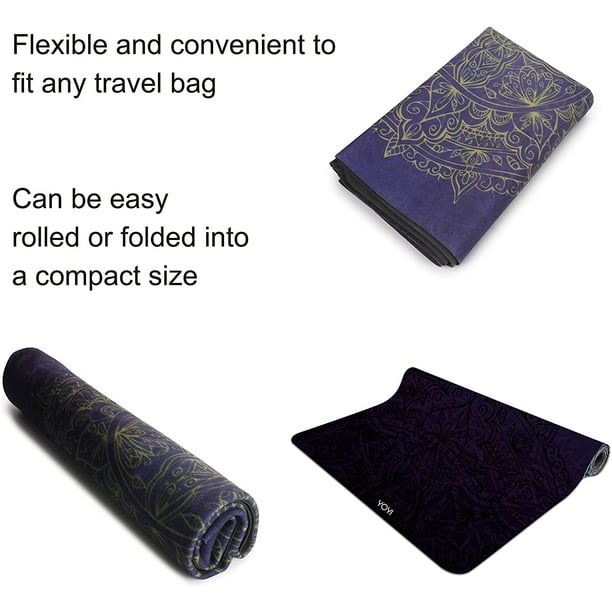 Tapis de yoga antidérapant pour entraînement au sol avec sac de transport