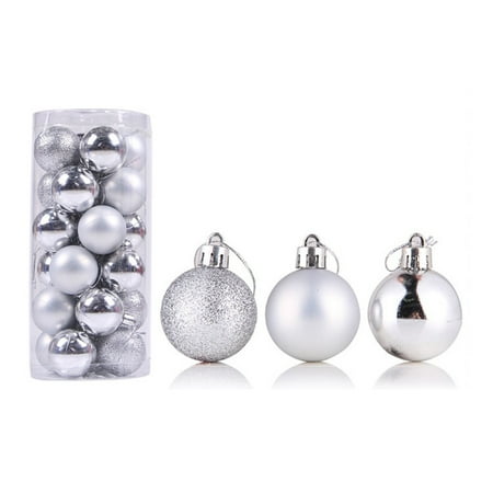 

KAOU 24Pcs Christmas Ball Delicate Reusable High Gloss Xmas Tree Decor Ball Pendant Home Decor