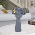 thumbnail image 4 of Florero de resina elegante decorativo para mujer florero para decoración del hogar, florero de de boda, regalos de bienvenida - Gris Sunnimix Florero de resina, 4 of 7