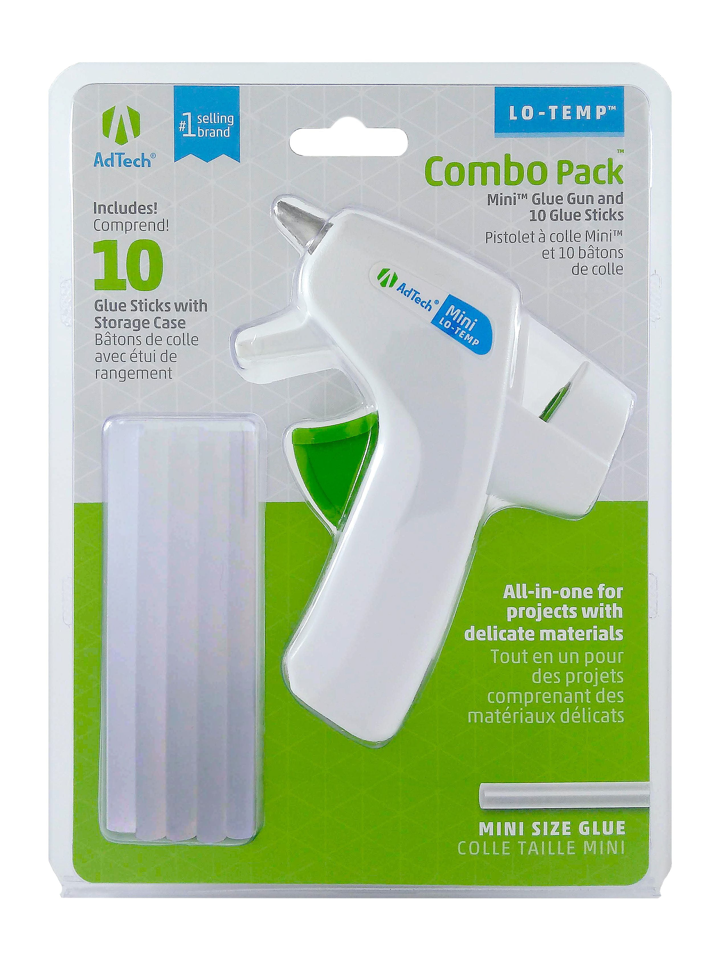 AdTech Mini Low Temp Hot Glue Gun with Glue Sticks, Combo Pack (05697