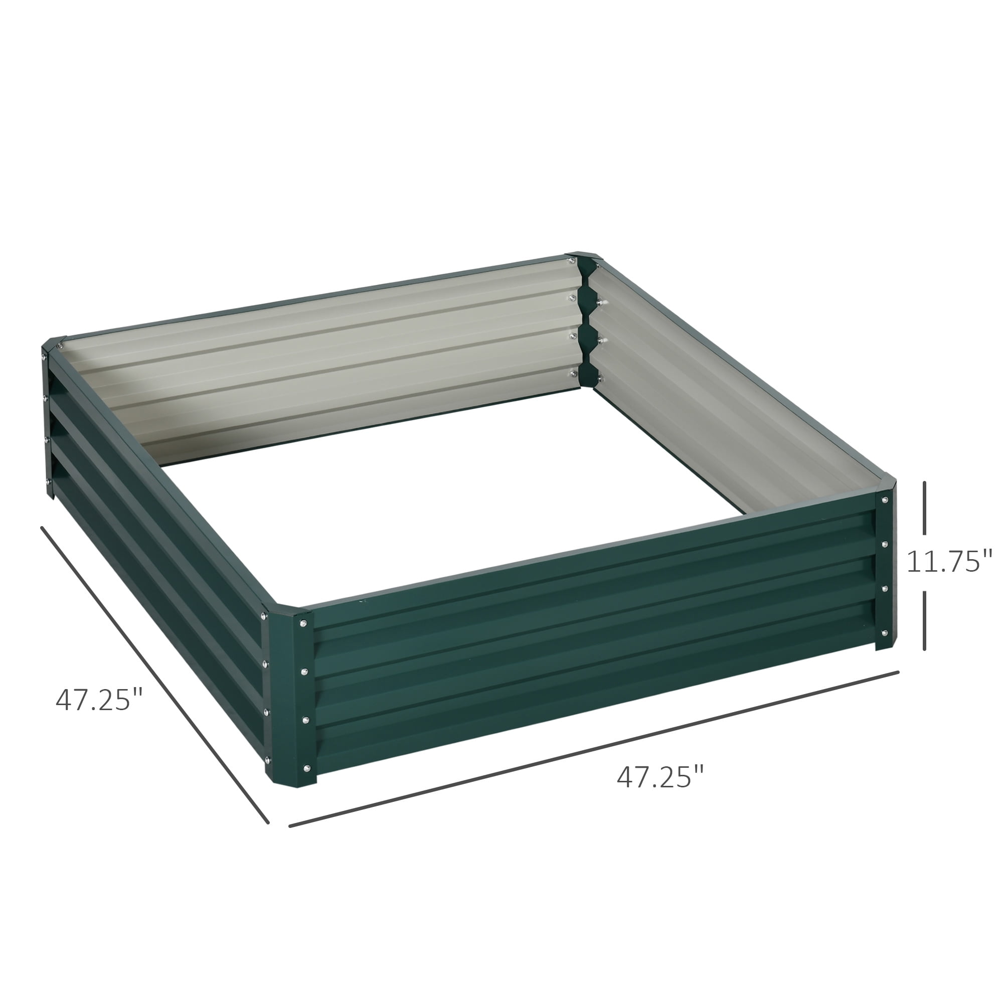 Planter Box, Metal Galvanized Raised Garden Bed for Growing Vegetables, Flowers, Herbs, Succulents