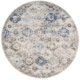 thumbnail image 2 of SAFAVIEH Madison Collection MAD611A Boho Chic Floral Medallion Trellis Distressed Non-Shedding Dining Room Entryway Foyer Living Room Bedroom Area Rug, 9' x 9' Round, Ivory / Aqua, 2 of 2