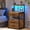 Rustic Brown, variant on Black Nightstand with Charging Station and LED Lights, LED Night Stand with 2 USB Ports and 2 AC Outlets, Modern End Table with 3 Drawers, Bedside Table with Open Storage for Bedroom