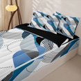 thumbnail image 3 of Homewish Boho Spiral Swirl Zipper Twin Comforter Sets with Fitted Sheet and 2 Pillowcases,Abstract Geometric Zipper Bedding Set,Navy,Black Reversible,4pcs, 3 of 8