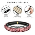 thumbnail image 4 of Salouo Delicate Pink Carnations Print Elastic Car Steering Wheel Cover - 15'' Non-Slip Car Wheel Cover Protector - Universal Car Accessory for Diverse Cars, 4 of 6