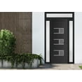 thumbnail image 3 of Front Exterior Prehung Metal-Plastic Door Frosted Glass | Manux 8933 Matte Black | 2 Side and Top Sidelite Transom | Office Commercial and Residential Doors Patio 64x94 (W14+36+14x80+14) Left-hand, 3 of 6