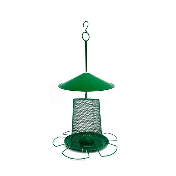 MXTPOV Metal Bird Feeder Hanging, Hummingbird Feeder for Garden Patio Yard, Green Bird Feeder, Squirrel Proof Bird Feeders for Outdoors, Garden Decor