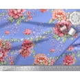 thumbnail image 3 of Soimoi Poly Georgette Fabric Leaves & Peony Floral Printed Fabric 1 Yard 52 Inch Wide, 3 of 3