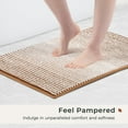 thumbnail image 2 of Ombre Chenille Bathroom Rugs Sets 2 Piece 17"x24"+20"x32", Non-Slip Bath Mats Set for Bathroom Floor, Bath Rugs Set of 2, Washable Shower Mat, Camel Brown and White, 2 of 6