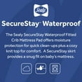 Sealy SecureStay Waterproof Crib Mattress Pads, Easy Clean Washable, Crib, White, 1.1 lb