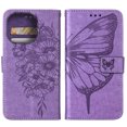 thumbnail image 5 of SaniMore Case for iPhone 14 Pro Max (6.7" 2022), PU Leather Luxury Embossed Butterfly Glitter Diamond [Wrist Strap & Card Slots & Flip Kickstand] Full-body Shockproof Wallet Cover, Lightpurple, 5 of 6