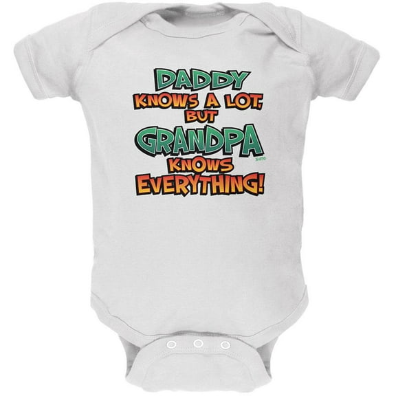Daddy Knows A Lot But Grandpa Knows Everything Soft Baby One Piece White 18 Month