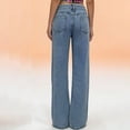 thumbnail image 4 of LWavelet Women High Waisted Wide Leg Jeans Off White Washed Minimalist Denim Pants Loose Fit Casual Daily Wear Jeans Light Blue M, 4 of 4
