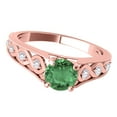 thumbnail image 3 of Mauli Jewels Engagement Rings for Women 1 Carat Halo Unique Design Emerald And Diamond Engagement Ring Crafted 4-prong 14k Solid Rose Gold, 3 of 7