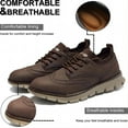 thumbnail image 2 of Men's Business Oxford Comfortable Lightweight Leather Casual Walking Breathable Office Flat Non-Slip Cushioned Shoes Brown 10.5 US, 2 of 7