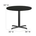 thumbnail image 4 of BizChair 36'' Round Black Laminate Table Set with X-Base and 4 Ladder Back Metal Chairs - Black Vinyl Seat, 4 of 4