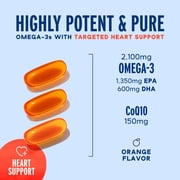 OceanBlue Professional Omega-3 2100 with CoQ10, 90 Count, 30 Servings, Triple Strength Fish Oil for Cognitive Support, Burpless, Gluten-Free