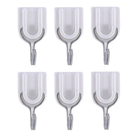 

UHGXA Hooks Command Hooks 12PC Metal Five Bead Gourd Shower Curtain Hook Silver White Black Paint White Hook