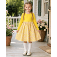 thumbnail image 2 of Lanbubble Toddler Girls Long Sleeve Dress A-Line Casual Play Dresses Size 5-6Y, 2 of 5