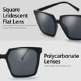 thumbnail image 3 of Fuzhong Lunettes de Soleil Carrées Rétro Surdimensionnées pour Femmes, 3 of 4