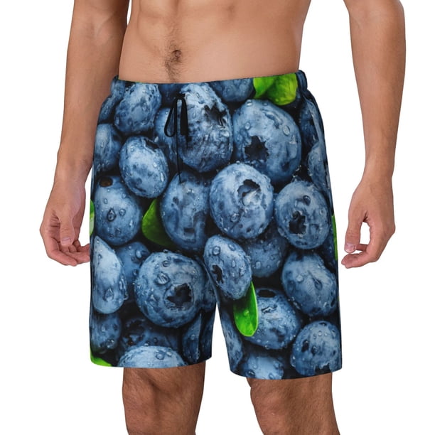 Fotbe Fresh Blueberries Traje de Baño para Hombre – Shorts de Natación de Secado Rápido con Forro y Bolsillos-3X-Large