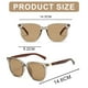 thumbnail image 2 of Gafas de sol redondas de la sombrilla de la moda de la cara del marco de madera retro de la pierna, hechas de madera y PC, 2 of 5