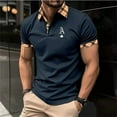 thumbnail image 4 of Men's Shirt Men Summer Male Clothes Short Sleeve Clothing Spell Color Digital Print Polo Shirt Men Business Casual Polo Shirt, 4 of 6