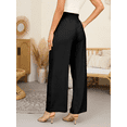 thumbnail image 6 of Gleelaud Women's Wide Leg Pants with Pockets Lightweight High Waisted Adjustable Tie Knot Loose Trousers Black, 6 of 7