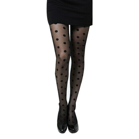 

Women Sweet Girls Acrylic Fiber Thin Pantyhose Sexy Perspective Large Polka Dot