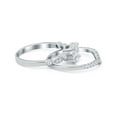 thumbnail image 3 of Two Piece Band Set Wedding Round Ring CZ 925 Sterling Silver Size 9, 3 of 7