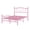 Pink, variant on SOLLED Full Size Heart Shaped Metal Bed Frame with Headboard and Footboard, Platform Bed with 11.5'' Underbed Storage, No Box Spring Needed, for Bedroom,Pink