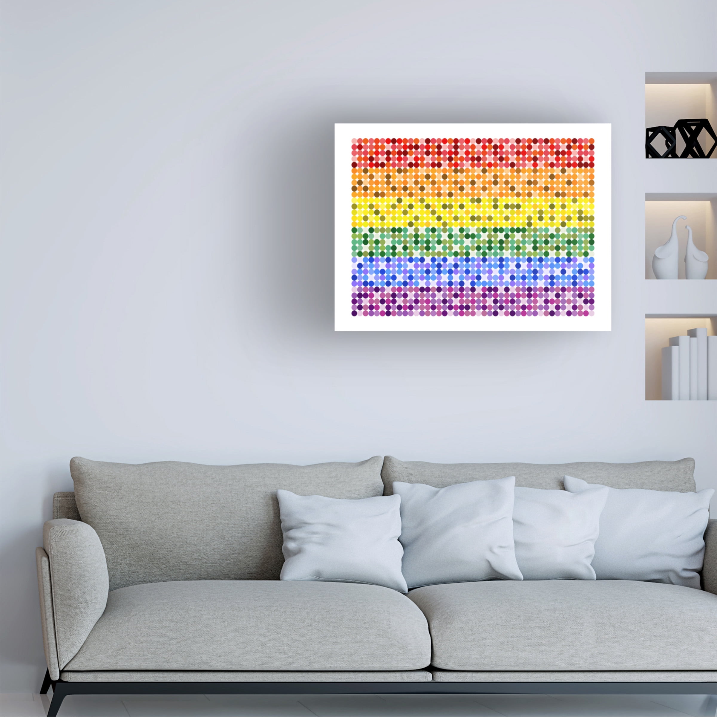 Canvas Wall Art - Tom Quartermaine 'Abstract Circle Rainbow Pride Flag' Wall Art for Living Room, Bedroom, or Office DÃ©cor by Trademark Fine Art - 19 x 14 Inches