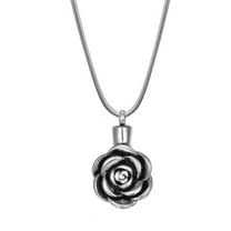 Lovely Rose Cremation Urn Necklace for Ashes Holder Cremation Jewelry Memorial Necklace Ash Urn Keepsake with FREE Funnel Kit and Velvet Jewelry Box